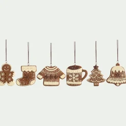 Suspension De Noël*alinea Suspension de Noël biscuit H6,5cm - (modèle aléatoire) Marron
