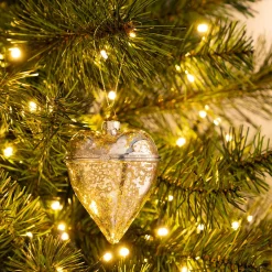 Suspension De Noël*alinea Suspension de Noël coeur en verre h8cm - Argenté