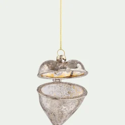 Suspension De Noël*alinea Suspension de Noël coeur en verre h8cm - Argenté