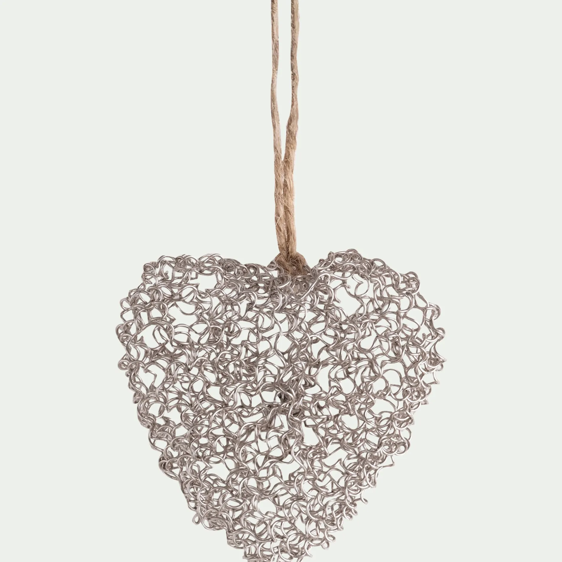 Suspension De Noël*alinea Suspension de Noël coeur en fil métallisé argent Argenté