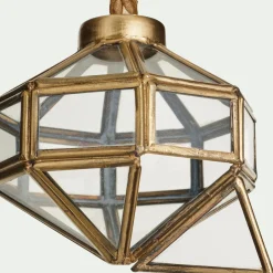 Suspension De Noël*alinea Suspension de Noël diamant en verre H9cm - Doré