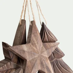 Suspension De Noël*alinea Suspension de Noël en bois de peuplier - (modèle aléatoire) Naturel