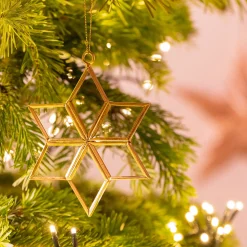 Suspension De Noël*alinea Suspension de Noël en fer et en verre étoile H11,80cm - Doré