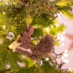 Suspension De Noël*alinea Suspension de Noël en herbe forme animale H5cm - Naturel