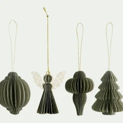 Suspension De Noël*alinea Suspension de Noël en papier H6cm - (modèle aléatoire) Doré