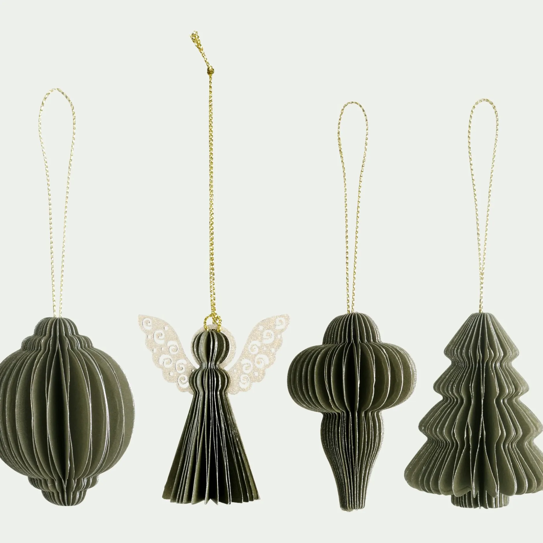 Suspension De Noël*alinea Suspension de Noël en papier H6cm - (modèle aléatoire) Doré