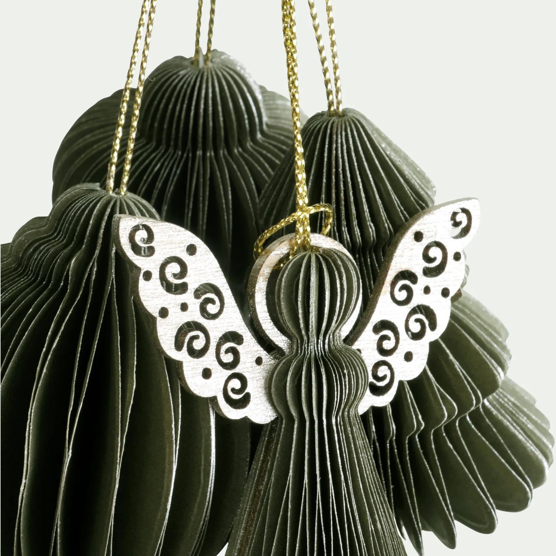 Suspension De Noël*alinea Suspension de Noël en papier H6cm - (modèle aléatoire) Doré