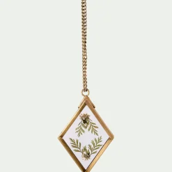 Suspension De Noël*alinea Suspension de Noël en verre et laiton avec fleurs séchées H5cm - Doré