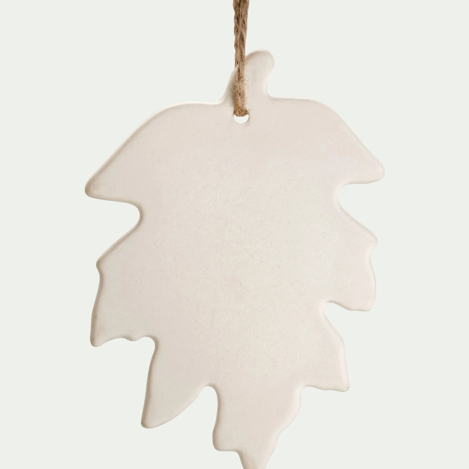 Suspension De Noël*alinea Suspension de Noël feuille en grès H11,43cm - Blanc