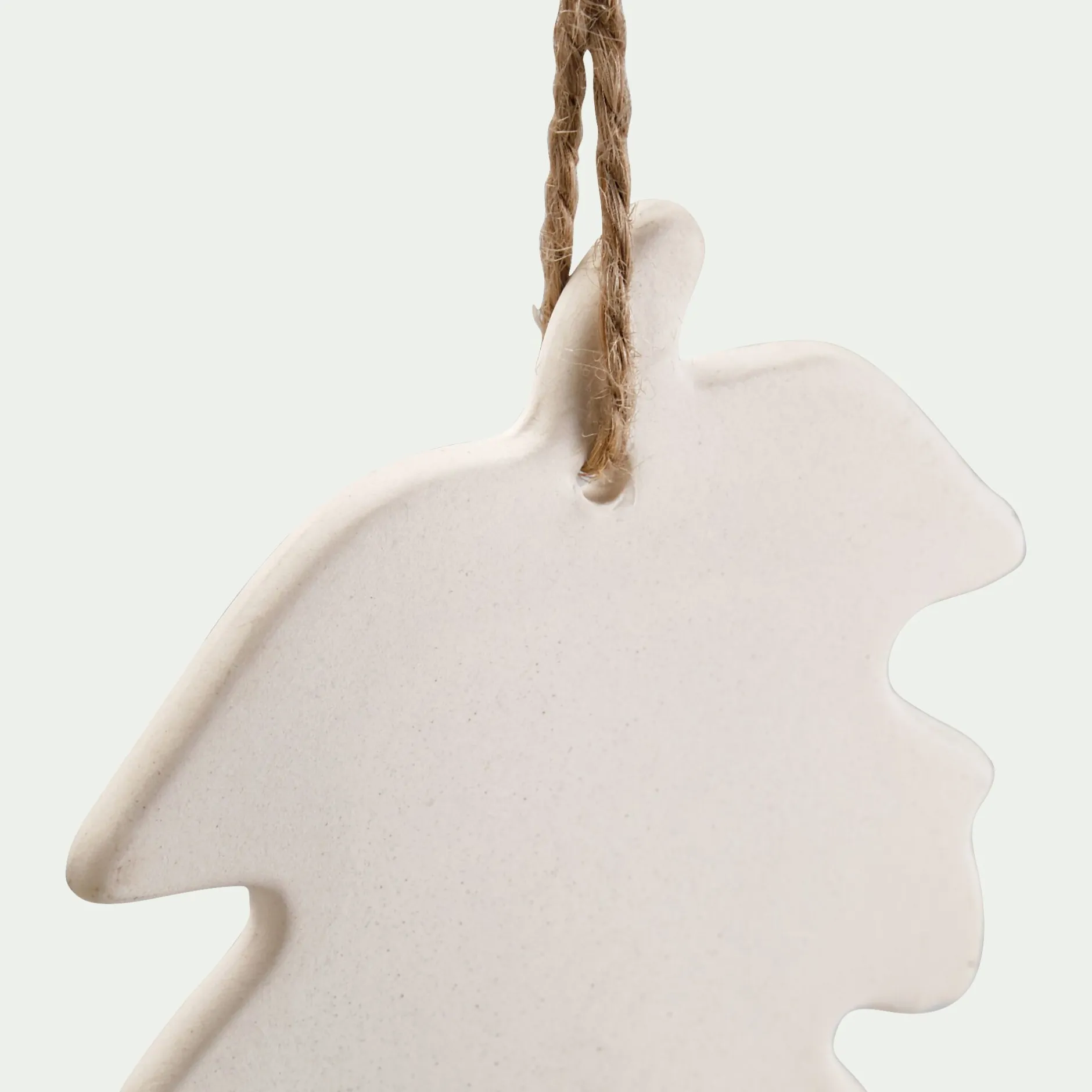 Suspension De Noël*alinea Suspension de Noël feuille en grès H11,43cm - Blanc