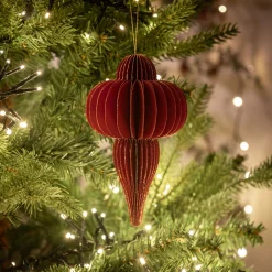 Suspension De Noël*alinea Suspension de Noël goutte en papier H8cm - Rouge