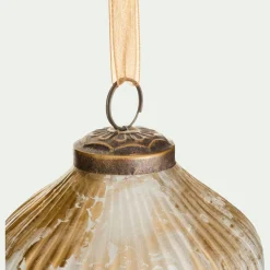 Suspension De Noël*alinea Suspension de Noël goutte en verre H9cm - Doré