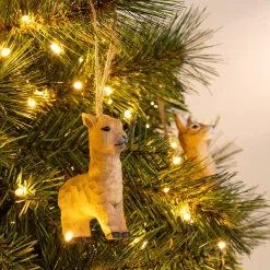 Suspension De Noël*alinea Suspension de Noël lama en bois H9cm - Naturel