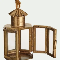 Suspension De Noël*alinea Suspension de Noël lanterne en verre H8cm - Doré