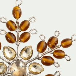 Suspension De Noël*alinea Suspension de Noël étoile en perles de verre H11,5cm - Doré