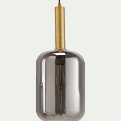 Lustre De Salle À Manger|Suspension Électrifiée*alinea Suspension en acier à 3 globes en verre fumé - Noir