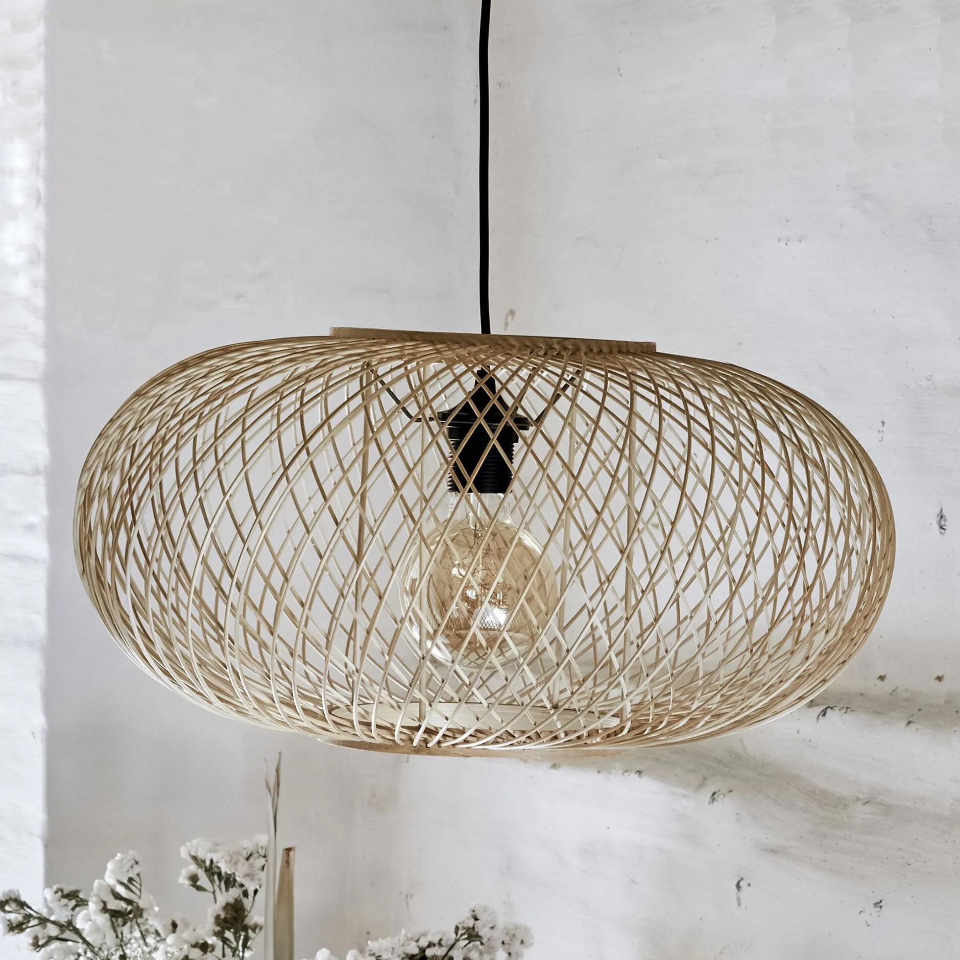 Lustre De Salle À Manger|Lustre*alinea Suspension en bambou - D48xH25cm Naturel