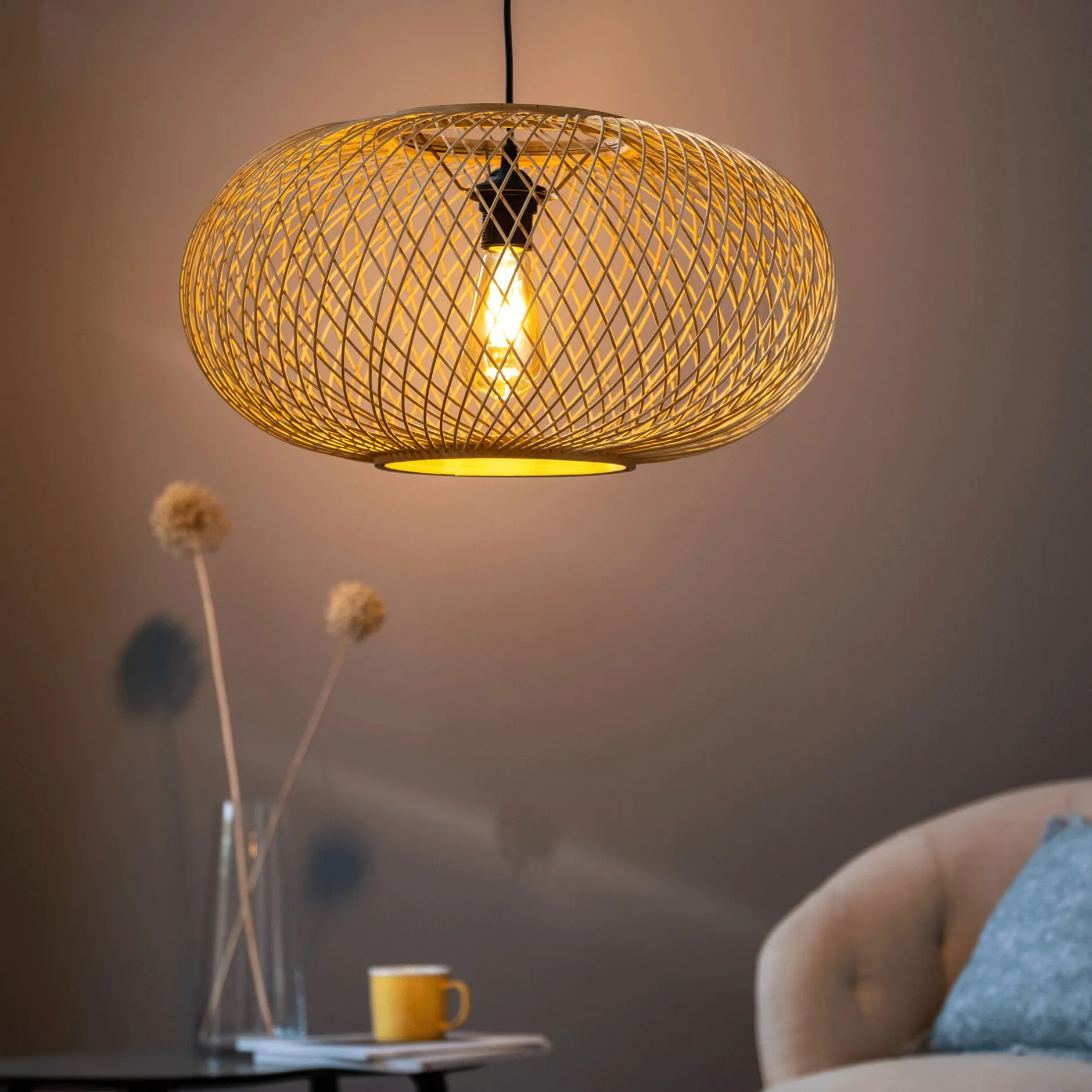 Lustre De Salle À Manger|Lustre*alinea Suspension en bambou - D48xH25cm Naturel