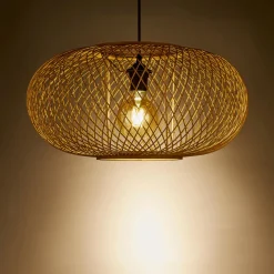 Lustre De Salle À Manger|Lustre*alinea Suspension en bambou - D48xH25cm Naturel
