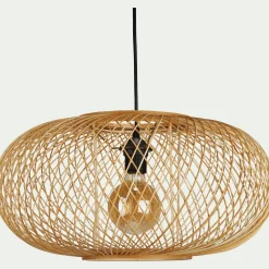 Lustre De Salle À Manger|Lustre*alinea Suspension en bambou - D48xH25cm Naturel