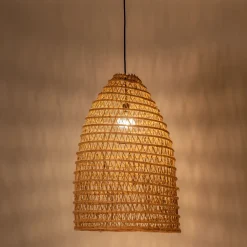 Luminaire Exterieur|Lampe Et Lampadaire D'Extérieur*alinea Suspension extérieure électrifiée en fibre de palmier D45xH80cm - Naturel