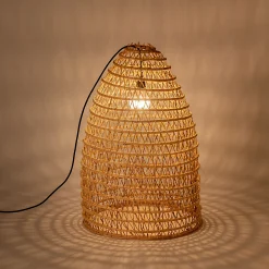 Luminaire Exterieur|Lampe Et Lampadaire D'Extérieur*alinea Suspension extérieure électrifiée en fibre de palmier D45xH80cm - Naturel