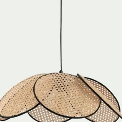 Lustre De Salle À Manger|Suspension Naturelle*alinea Suspension fleur électrifiée E27 en rotin D60cm - Naturel