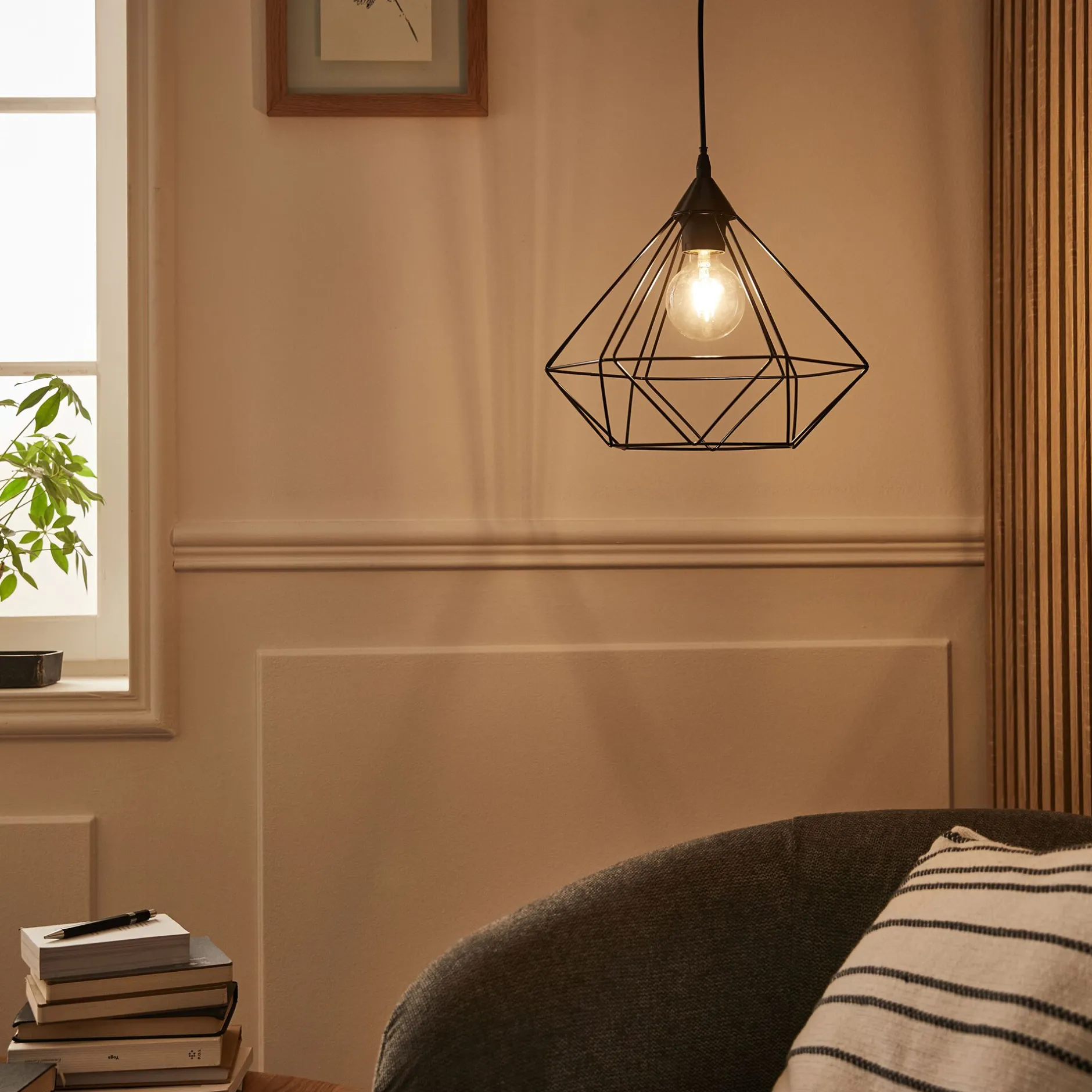 Lustre De Salle À Manger|Lustre*alinea Suspension éléctrifiée géométrique E27 en acier D32,5cm - Noir