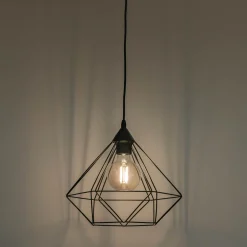 Lustre De Salle À Manger|Lustre*alinea Suspension éléctrifiée géométrique E27 en acier D32,5cm - Noir