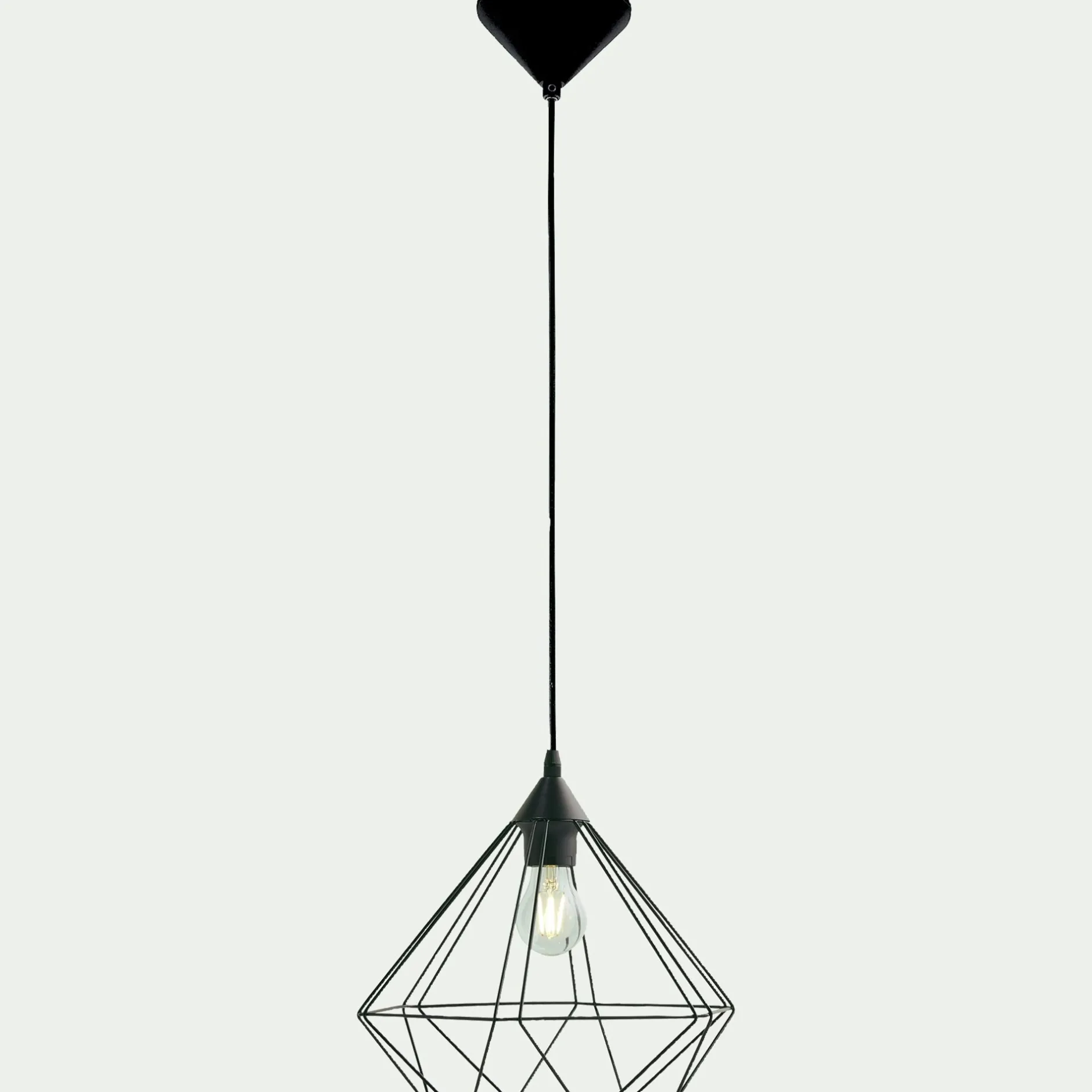 Lustre De Salle À Manger|Lustre*alinea Suspension éléctrifiée géométrique E27 en acier D32,5cm - Noir