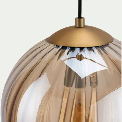 Suspension Électrifiée*alinea Suspension électrifié en verre et acier D25cm - Marron