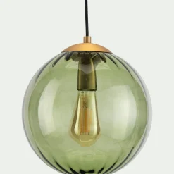 Suspension Électrifiée*alinea Suspension électrifié en verre et acier D25cm - Vert