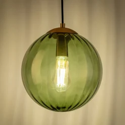 Suspension Électrifiée*alinea Suspension électrifié en verre et acier D25cm - Vert