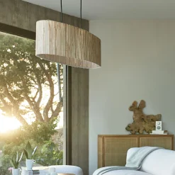 Lustre De Salle À Manger|Suspension Naturelle*alinea Suspension électrifiée 2 ampoules en acier et algues H120cm - Naturel