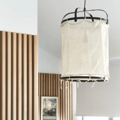 Lustre|Suspension Électrifiée*alinea Suspension électrifiée en bambou et en coton D35cm - Noir