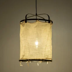 Lustre|Suspension Électrifiée*alinea Suspension électrifiée en bambou et en coton D35cm - Noir