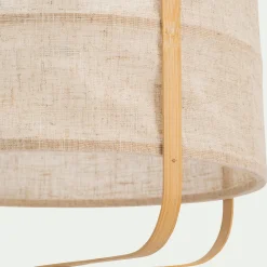 Lustre De Salle À Manger|Lustre*alinea Suspension électrifiée en lin et bambou D37cm - Beige