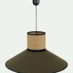 Suspension Naturelle|Suspension Électrifiée*alinea Suspension électrifiée en lin et papier D44cm - Vert