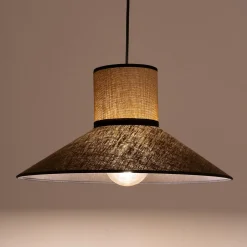 Suspension Naturelle|Suspension Électrifiée*alinea Suspension électrifiée en lin et papier D44cm - Vert