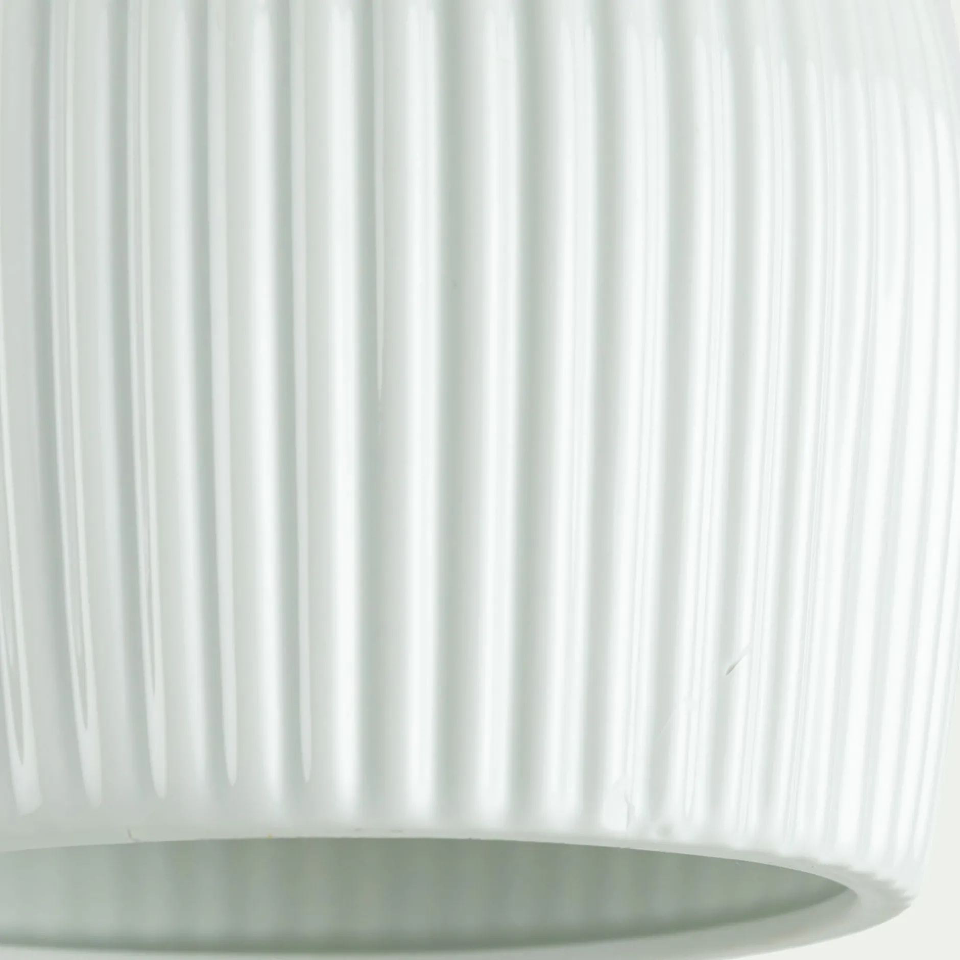 Suspension Électrifiée*alinea Suspension électrifiée en porcelaine striée D14,8cm - Blanc