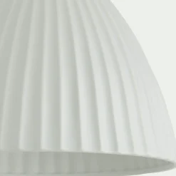 Suspension Électrifiée*alinea Suspension électrifiée en porcelaine striée D29,3cm - Blanc