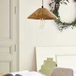 Suspension Électrifiée*alinea Suspension électrifiée en porcelaine D27,5cm - Jaune