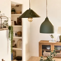 Suspension Électrifiée*alinea Suspension électrifiée en porcelaine D27,5cm - Vert