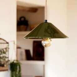 Suspension Électrifiée*alinea Suspension électrifiée en porcelaine D27,5cm - Vert