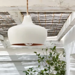 Suspension Électrifiée*alinea Suspension électrifiée en terre cuite D18cm - Blanc