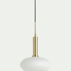 Suspension Électrifiée*alinea Suspension électrifiée en verre opalin D30cm - Blanc