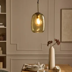 Suspension Électrifiée*alinea Suspension électrifiée en verre D15,5cm - vert Gris