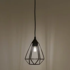 Lustre De Salle À Manger|Lustre*alinea Suspension électrifiée géométrique E27 en acier D17,5cm - Noir