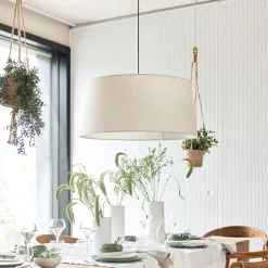 Suspension Naturelle|Suspension Électrifiée*alinea Suspension électrifiée tambour en lin et coton D78cm - roucas Beige