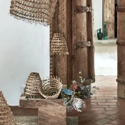 Lustre|Suspension Naturelle*alinea Suspension non électrifiée en fibre de palmier - H22xD24cm Naturel